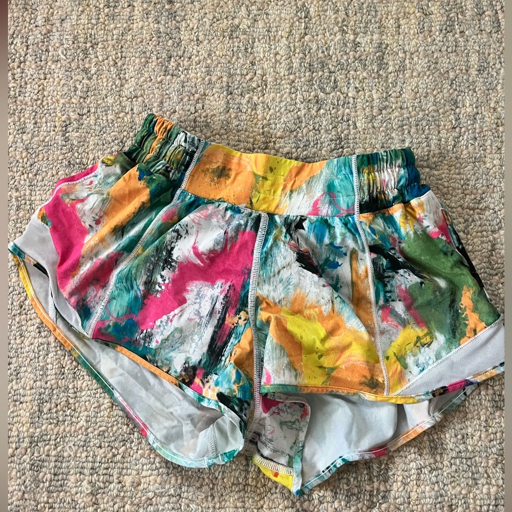 Multicolored lululemon hotty hot shorts